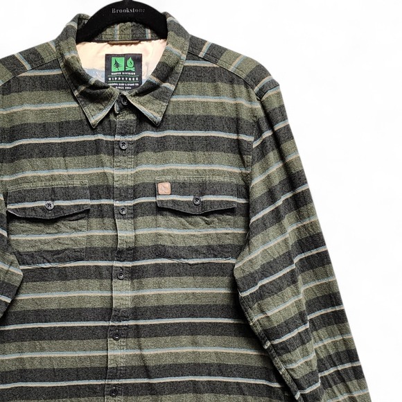 Other - Hippy Tree Flannel Nomad Division Shirt Men Large (Fits Slim) Green Plaid Cotton